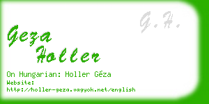 geza holler business card