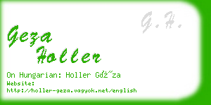 geza holler business card